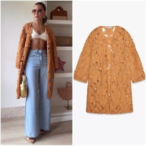 ZARA MACRAMÉ OPEN COAT